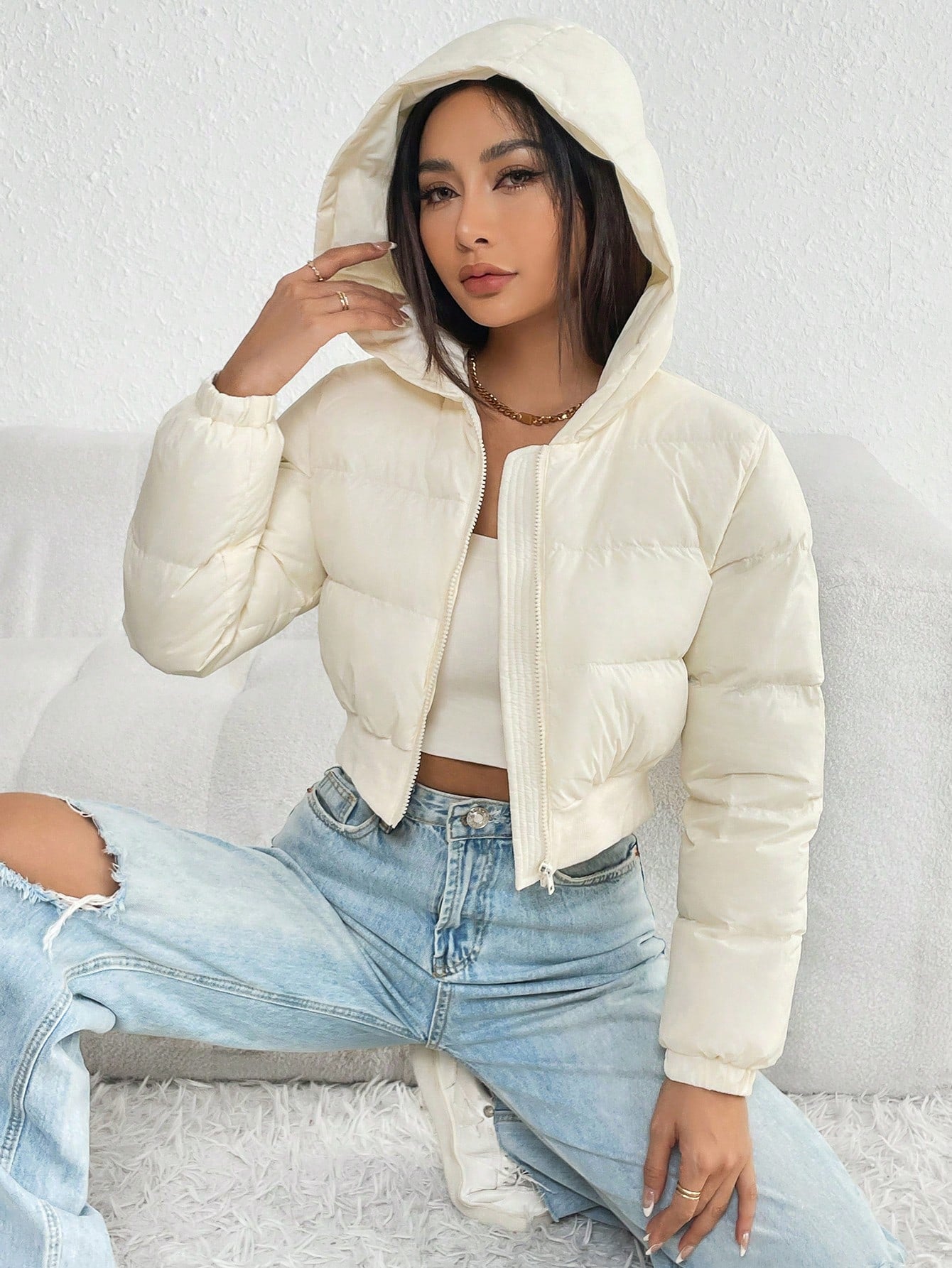 Jaqueta Puffer Branco - Leila