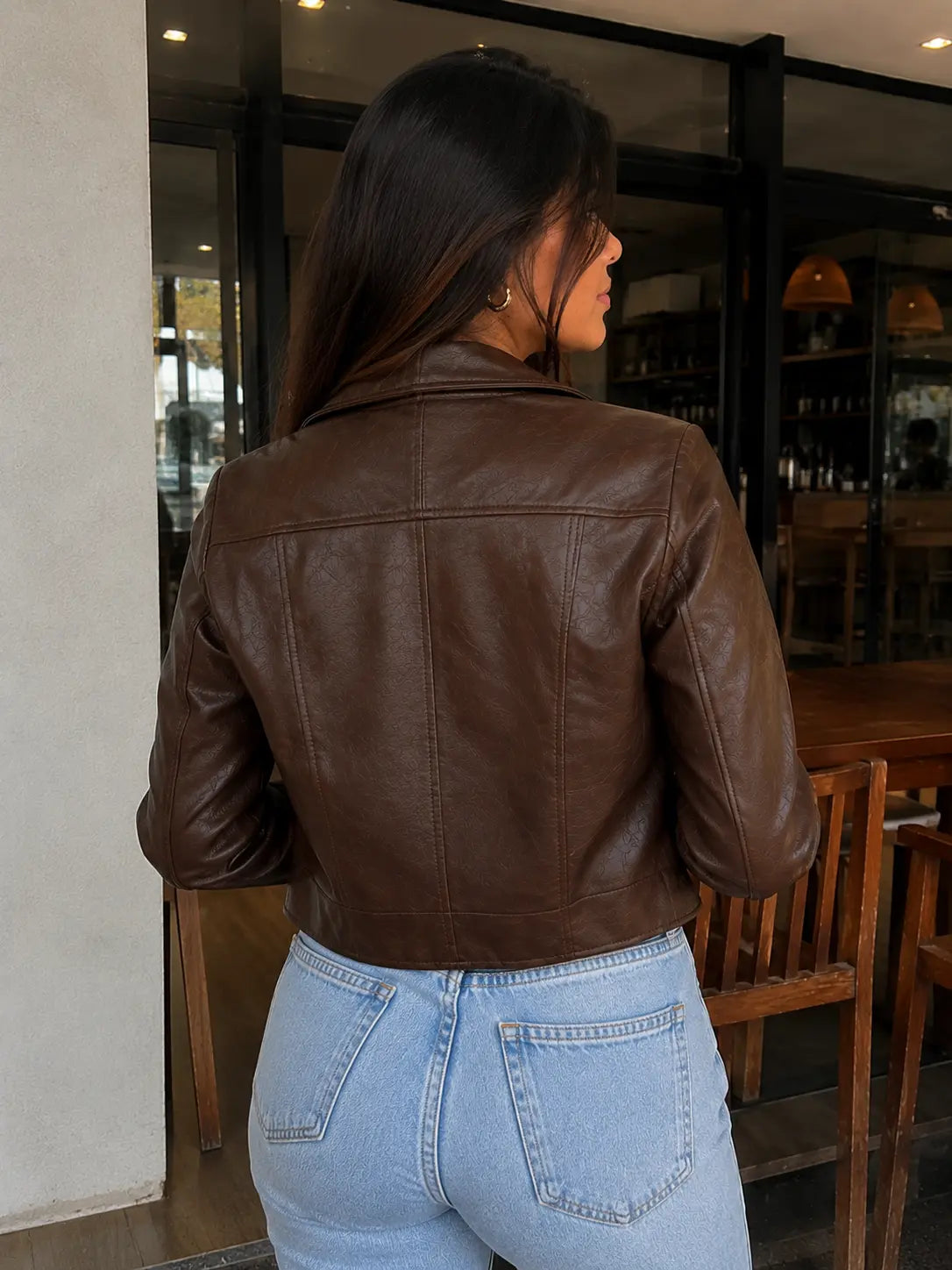 Jaqueta de Couro Casual - Aline