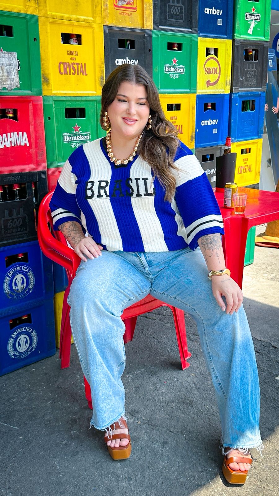 Blusa Trico Daju Copa Azul